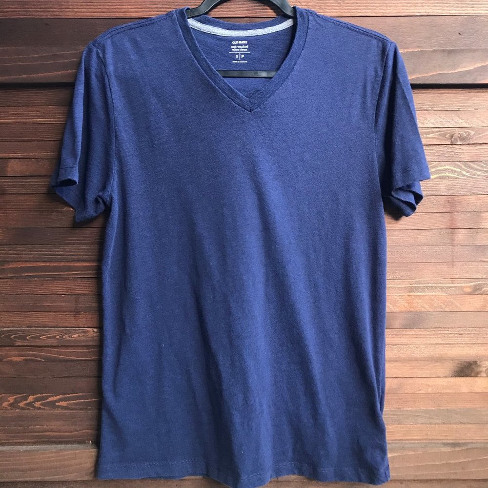 Old Navy Navy Blue Short Sleeve T-Shirt V Neckline